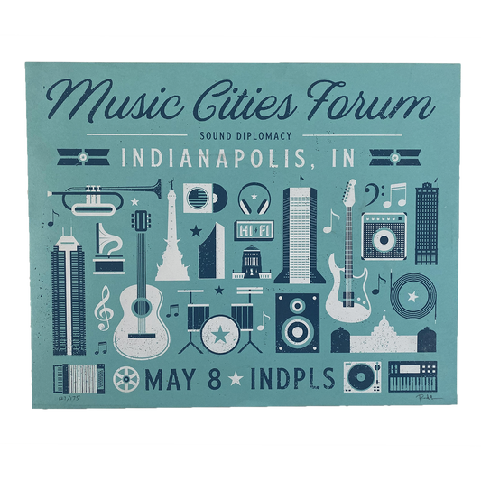 Music Cities 2018 Silkscreened Poster - Aaron Scamihorn Design