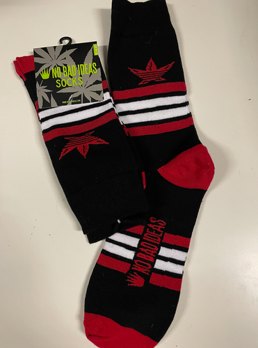 No Bad Ideas Red/Black/White Mary Jane Socks