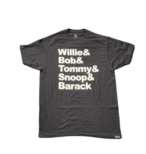 Greatest Hits: Willie Bob Tommy Snoop & Barack T-Shirt - Black