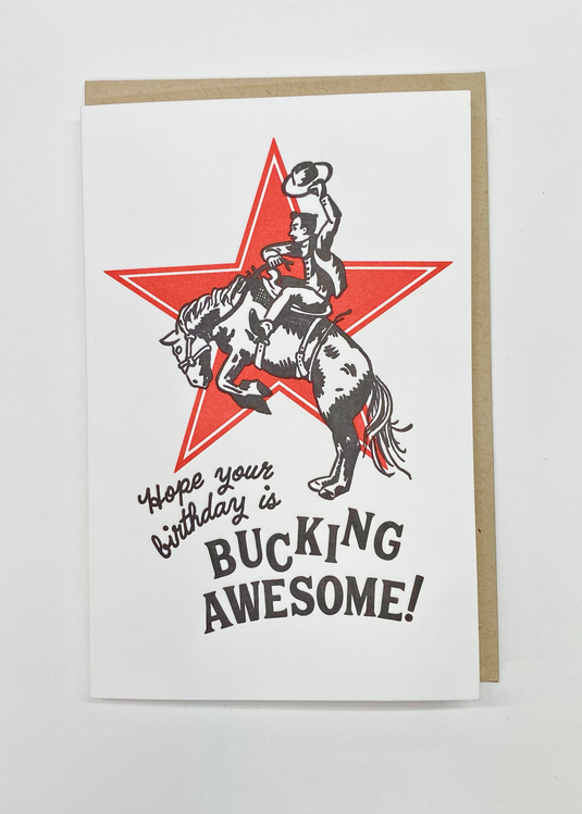 Bucking Horse - Birthday Card