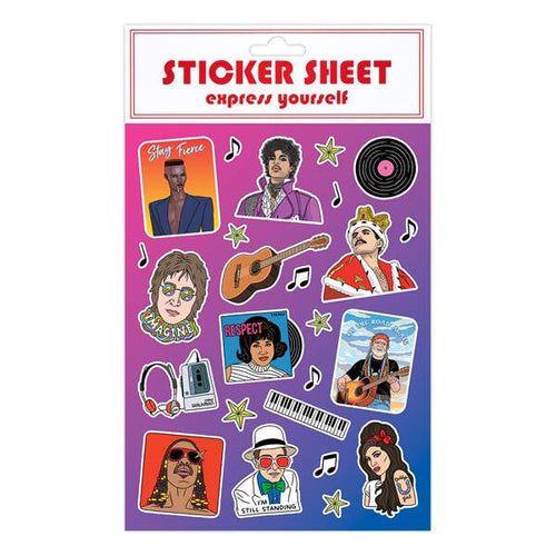 Retro Music Icons Sticker Sheet