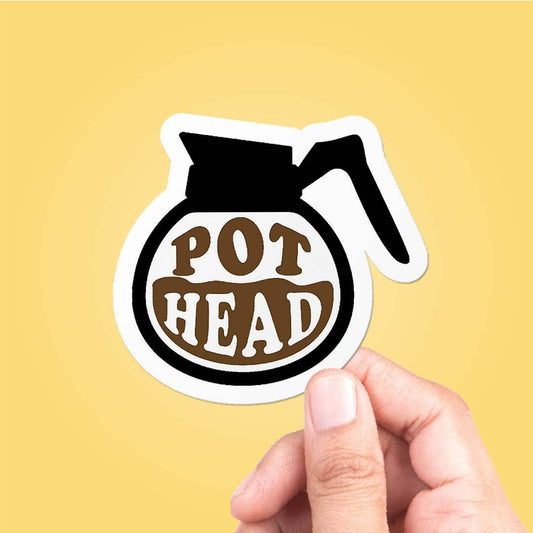 Coffee Pot Head Sticker