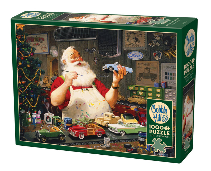 Load image into Gallery viewer, Santa Painting Cars 1000pc puzzle
