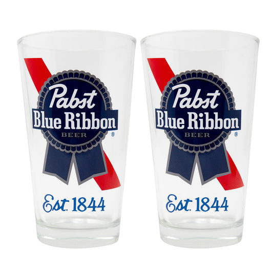 Pabst Blue Ribbon (PBR) Pint Glass - 16oz